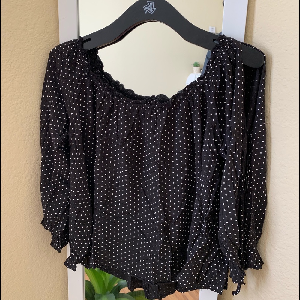 Black Polka Dotted Blouse